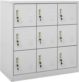 vidaXL - Lockerkast - 90x45x92,5 - cm - staal - lichtgrijs