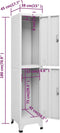 vidaXL - Lockerkast - met - 2 - vakken - 38x45x180 - cm