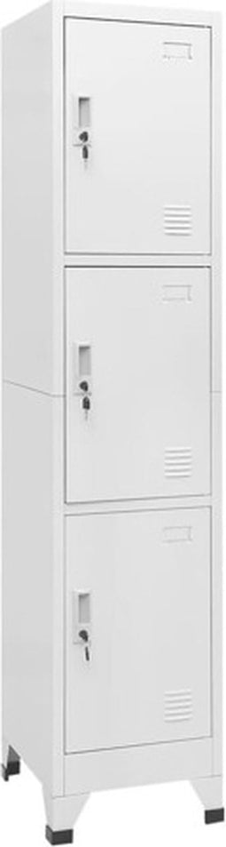 vidaXL - Lockerkast - met - 3 - vakken - 38x45x180 - cm