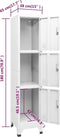 vidaXL - Lockerkast - met - 3 - vakken - 38x45x180 - cm