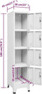 vidaXL - Lockerkast - met - 4 - vakken - 38x45x180 - cm