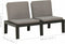 vidaXL - Loungebank - met - kussen - kunststof - grijs