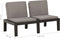 vidaXL - Loungebank - met - kussen - kunststof - grijs