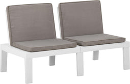 vidaXL - Loungebank - met - kussen - kunststof - wit
