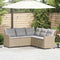 vidaXL - Loungebank - met - kussens - L-vormig - poly - rattan - beige
