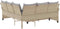 vidaXL - Loungebank - met - kussens - L-vormig - poly - rattan - beige