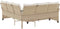 vidaXL - Loungebank - met - kussens - L-vormig - poly - rattan - beige