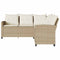 vidaXL - Loungebank - met - kussens - L-vormig - poly - rattan - beige