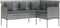 vidaXL - Loungebank - met - kussens - L-vormig - poly - rattan - grijs
