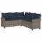 vidaXL - Loungebank - met - kussens - L-vormig - poly - rattan - grijs