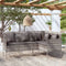vidaXL - Loungebank - met - kussens - L-vormig - poly - rattan - grijs