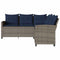 vidaXL - Loungebank - met - kussens - L-vormig - poly - rattan - grijs