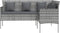 vidaXL - Loungebank - met - kussens - L-vormig - poly - rattan - grijs