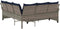 vidaXL - Loungebank - met - kussens - L-vormig - poly - rattan - grijs