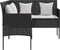vidaXL - Loungebank - met - kussens - L-vormig - poly - rattan - zwart