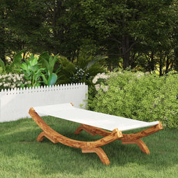 vidaXL - Loungebed - 100x188,5x44 - cm - massief - gebogen - hout - crèmekleurig