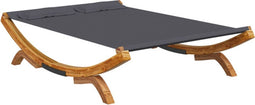 vidaXL - Loungebed - 165x188,5x46 - cm - massief - gebogen - hout - antracietkleurig