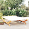 vidaXL - Loungebed - 165x188,5x46 - cm - massief - gebogen - hout - crèmekleurig