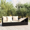 vidaXL - Loungebed - met - kussens - poly - rattan - zwart