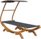 vidaXL - Loungebed - met - luifel - 100x190x134 - cm - gebogen - hout - antracietkleur