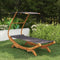 vidaXL - Loungebed - met - luifel - 100x190x134 - cm - gebogen - hout - antracietkleur