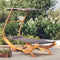 vidaXL - Loungebed - met - luifel - 100x190x134 - cm - gebogen - hout - antracietkleur