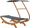 vidaXL - Loungebed - met - luifel - 100x190x134 - cm - gebogen - hout - antracietkleur
