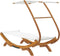 vidaXL - Loungebed - met - luifel - 100x190x134 - cm - massief - gebogen - hout - crème