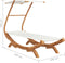 vidaXL - Loungebed - met - luifel - 100x190x134 - cm - massief - gebogen - hout - crème