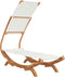 vidaXL - Loungebed - met - luifel - 100x190x134 - cm - massief - gebogen - hout - crème