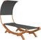 vidaXL - Loungebed - met - luifel - 100x200x126 - cm - gebogen - hout - antracietkleur