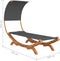 vidaXL - Loungebed - met - luifel - 100x200x126 - cm - gebogen - hout - antracietkleur