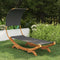 vidaXL - Loungebed - met - luifel - 100x200x126 - cm - gebogen - hout - antracietkleur