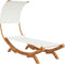vidaXL - Loungebed - met - luifel - 100x200x126 - cm - massief - gebogen - hout - crème