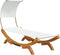 vidaXL - Loungebed - met - luifel - 100x200x126 - cm - massief - gebogen - hout - crème
