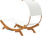 vidaXL - Loungebed - met - luifel - 100x200x126 - cm - massief - gebogen - hout - crème