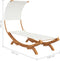 vidaXL - Loungebed - met - luifel - 100x200x126 - cm - massief - gebogen - hout - crème
