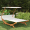 vidaXL - Loungebed - met - luifel - 165x203x138 - cm - massief - gebogen - hout - crème