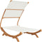 vidaXL - Loungebed - met - luifel - 165x203x138 - cm - massief - gebogen - hout - crème