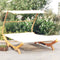vidaXL - Loungebed - met - luifel - 165x203x138 - cm - massief - gebogen - hout - crème