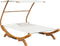 vidaXL - Loungebed - met - luifel - 165x203x138 - cm - massief - gebogen - hout - crème