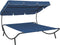vidaXL - Loungebed - met - luifel - blauw