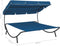 vidaXL - Loungebed - met - luifel - blauw