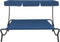 vidaXL - Loungebed - met - luifel - blauw