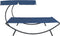 vidaXL - Loungebed - met - luifel - blauw