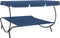 vidaXL - Loungebed - met - luifel - blauw