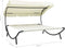 vidaXL - Loungebed - met - luifel - crèmewit