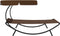 vidaXL - Loungebed - met - luifel - en - kussen - bruin
