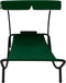 vidaXL - Loungebed - met - luifel - en - kussen - groen