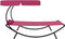 vidaXL - Loungebed - met - luifel - en - kussen - roze